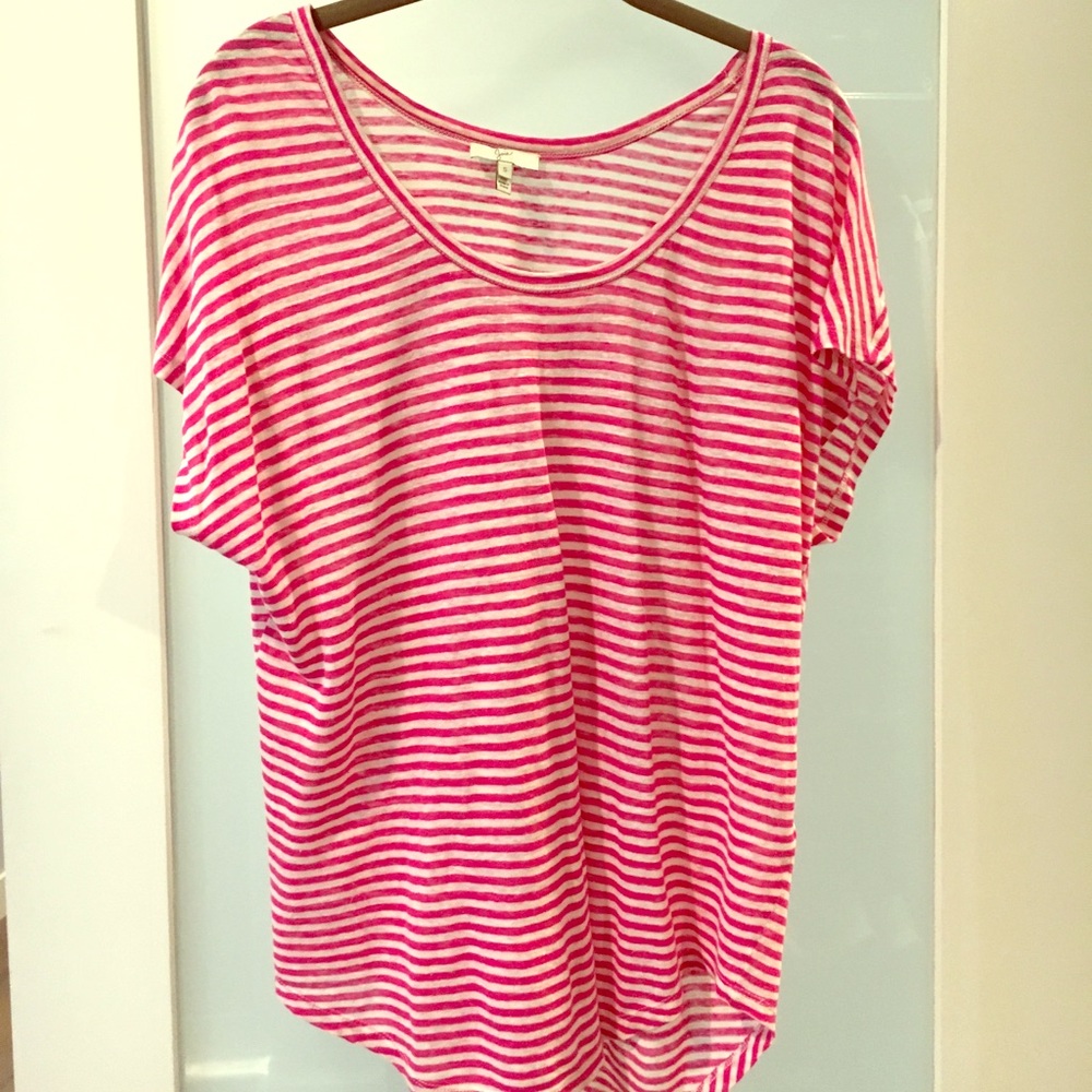 Pink striped blouse